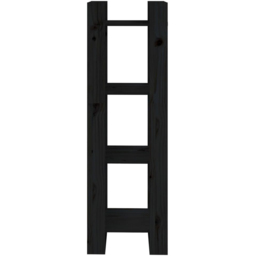 vidaXL 4 Shelf Black Solid Pine Wood Bookcase - Size: 125 x 41 x 35cm - Wilko - thumbnail 4
