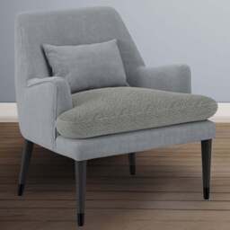 Montana Soft Grey Linen Blend Accent Chair - Size: Single - LPD Home - Wilko - thumbnail 1