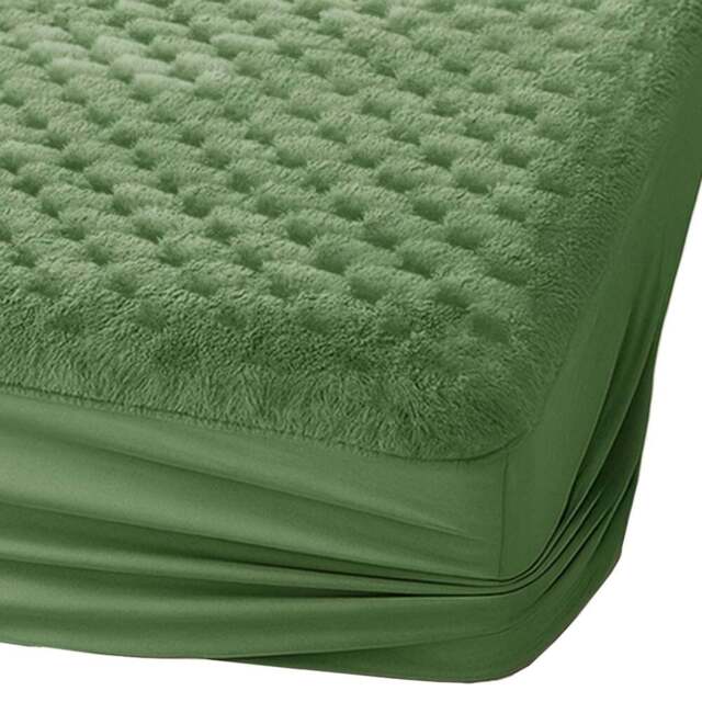 Velosso King Size Olive Chunky Popcorn Fitted Sheet - Wilko - image 1