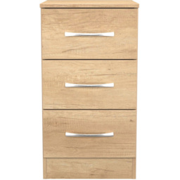 Crowndale Avon 3 Drawer Nebraska Oak Bedside Cabinet Ready Assembled - Wilko - thumbnail 3