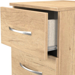 Crowndale Avon 3 Drawer Nebraska Oak Bedside Cabinet Ready Assembled - Wilko - thumbnail 7