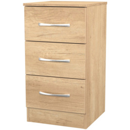 Crowndale Avon 3 Drawer Nebraska Oak Bedside Cabinet Ready Assembled - Wilko - thumbnail 5