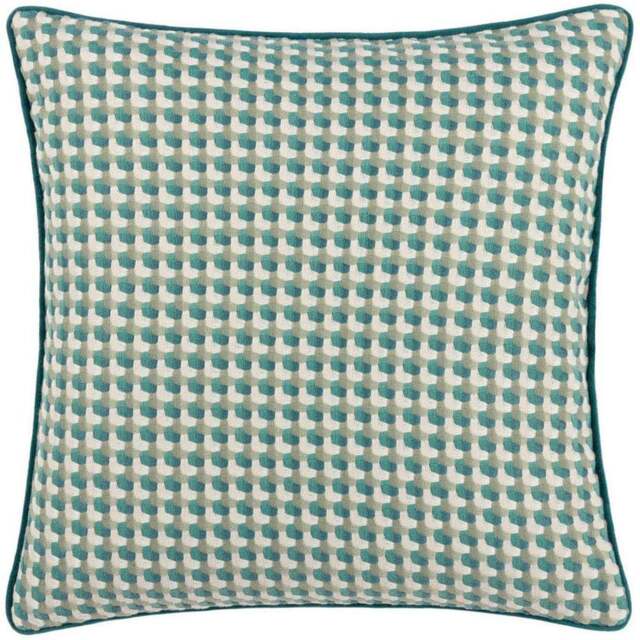furn. Marttel Teal Geometric Jacquard Cushion - Size: 45 x 45 cm - Multi - Wilko - image 1