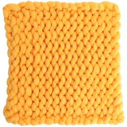 Living and Home Yellow Handwoven Chunky Knit Throw Blanket 60cm - Wilko