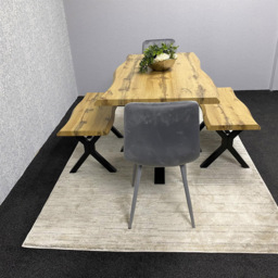Kosy Koala 4 Seater Wood and Velvet Dining Bench Set Brown and Grey - Multi - Wilko - thumbnail 7