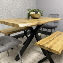 Kosy Koala 4 Seater Wood and Velvet Dining Bench Set Brown and Grey - Multi - Wilko - thumbnail 5