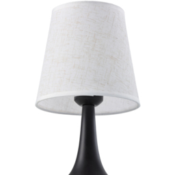 Living and Home Small Black and Ivory Linen Shade Iron Base E27 Table Lamp - Size: 30 x 16 x 16cm - Black + Beige White - Wilko - thumbnail 4