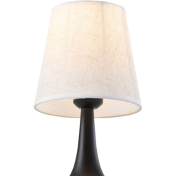 Living and Home Small Black and Ivory Linen Shade Iron Base E27 Table Lamp - Size: 30 x 16 x 16cm - Black + Beige White - Wilko - thumbnail 5