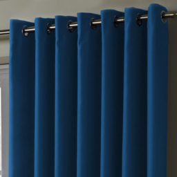 Alan Symonds Essential Blue Plain Ring Top Eyelet Curtains 167 x 137cm - Size: W 167 x D 137cm - Wilko - thumbnail 4