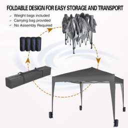 Grey Pop Up Outdoor Gazebo 3 x 3m - MCC - Wilko - thumbnail 6