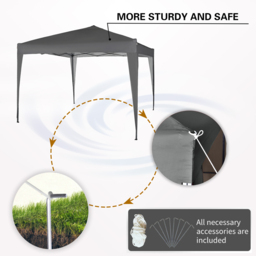 Grey Pop Up Outdoor Gazebo 3 x 3m - MCC - Wilko - thumbnail 7