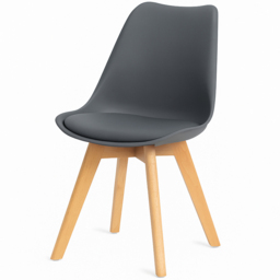 Kosy Koala 4 Seater Tulip Faux Leather Wooden Dining Set Grey - Beige - Wilko - thumbnail 3