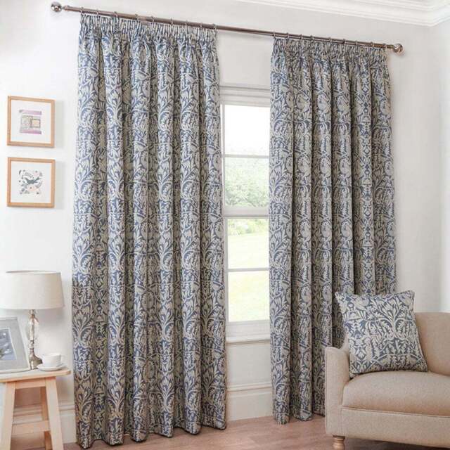 Elmsley Taped Curtain Navy - Navy/168cm/183cm - Size: W 66 x D 72cm - Wilko