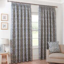 Elmsley Taped Curtain Navy - Navy/168cm/183cm - Size: W 66 x D 72cm - Wilko