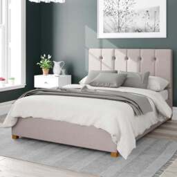 Aspire Hepburn Double Off White Eire Linen Ottoman Bed - Aspire Beds - Wilko
