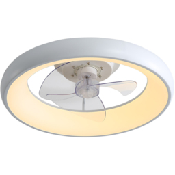 Living and Home White Industrial Style Adjustable LED Ceiling Fan Light with App Control 20 inch - Size: 20 x 50 x 50cm - Black - Wilko