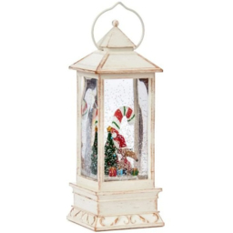 Samuel Alexander Antique Snowy Water Spinner Mouse Scene Lantern Christmas Decoration 29cm - Size: 29 x 15 x 15cm - White - Wilko - thumbnail 1