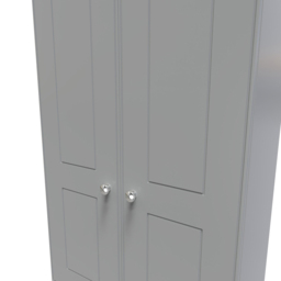 Crowndale Victoria 2 Door 2 Drawer Grey and Oak Wardrobe - Size: 2 Door, 2 Drawer - Wilko - thumbnail 7