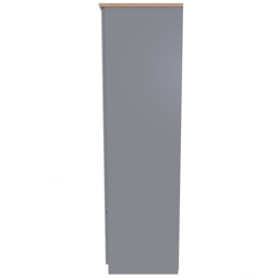 Crowndale Victoria 2 Door 2 Drawer Grey and Oak Wardrobe - Size: 2 Door, 2 Drawer - Wilko - thumbnail 4