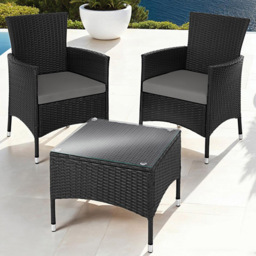 tectake Lucerne 2 Seater Black Garden Bistro Set - Wilko - thumbnail 1