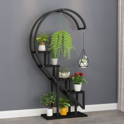 Living and Home Multi Tiered Black Plant Stand - Size: 30 x 60 x 153cm - Wilko - thumbnail 6