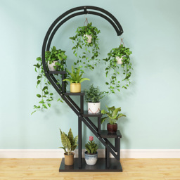 Living and Home Multi Tiered Black Plant Stand - Size: 30 x 60 x 153cm - Wilko - thumbnail 7