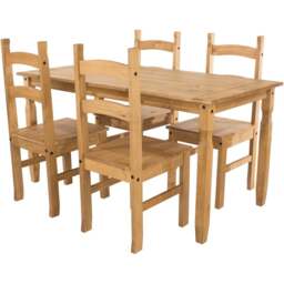 Core Products Corona 4 Seater Dining Set Antique Pine - Brown - Wilko - thumbnail 3