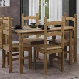 Core Products Corona 4 Seater Dining Set Antique Pine - Brown - Wilko