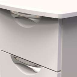 Crowndale Camden 2 Drawer Kashmir Gloss Bedside Table - Cream - Wilko - thumbnail 6