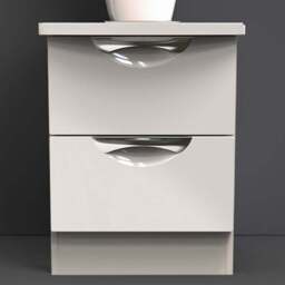 Crowndale Camden 2 Drawer Kashmir Gloss Bedside Table - Cream - Wilko - thumbnail 1
