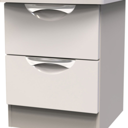 Crowndale Camden 2 Drawer Kashmir Gloss Bedside Table - Cream - Wilko - thumbnail 3