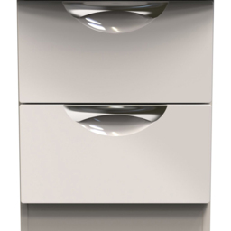 Crowndale Camden 2 Drawer Kashmir Gloss Bedside Table - Cream - Wilko - thumbnail 4