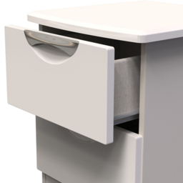 Crowndale Camden 2 Drawer Kashmir Gloss Bedside Table - Cream - Wilko - thumbnail 7