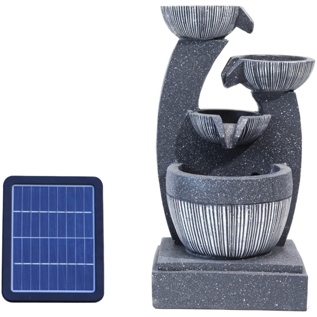 Living and Home Multi Tier Grey Rockery Fountain - Black - Wilko - image 1