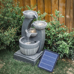 Living and Home Multi Tier Grey Rockery Fountain - Black - Wilko - thumbnail 3