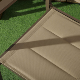 Outsunny Set of 2 Beige Aluminium Stackable Garden Chairs - Size: 92 x 53 x 20cm - Brown - Wilko - thumbnail 4