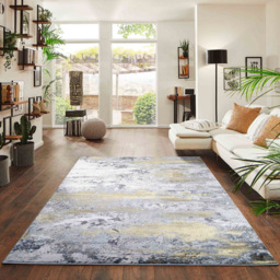 Desire Rugs Onyx Gold Living Room Abstract Area Rug 120 x 170cm - Wilko - thumbnail 3