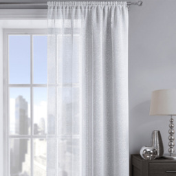 Velosso Alessandria White Shimmer Voile Panel Curtain 137 x 122cm - Size: W 137 x D 122cm - Wilko - thumbnail 3