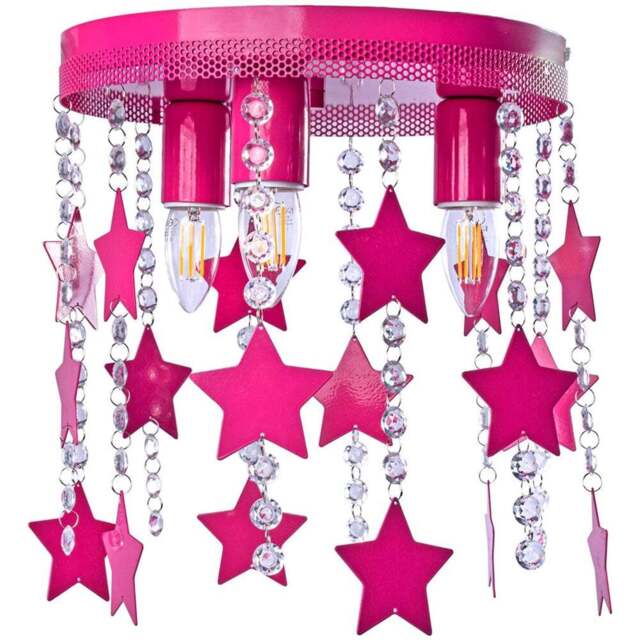 Milagro Star Hot Pink Ceiling Lamp 230V - Size: 30 x 30 x 32cm - Wilko - image 1