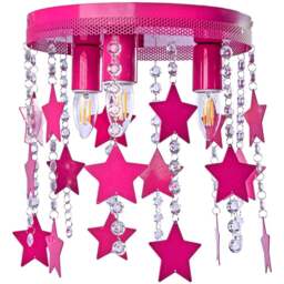 Milagro Star Hot Pink Ceiling Lamp 230V - Size: 30 x 30 x 32cm - Wilko - thumbnail 1