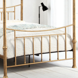 OAT Home Westminster 4 Poster Double Antique Brass Effect Metal Bed - Wilko - thumbnail 4