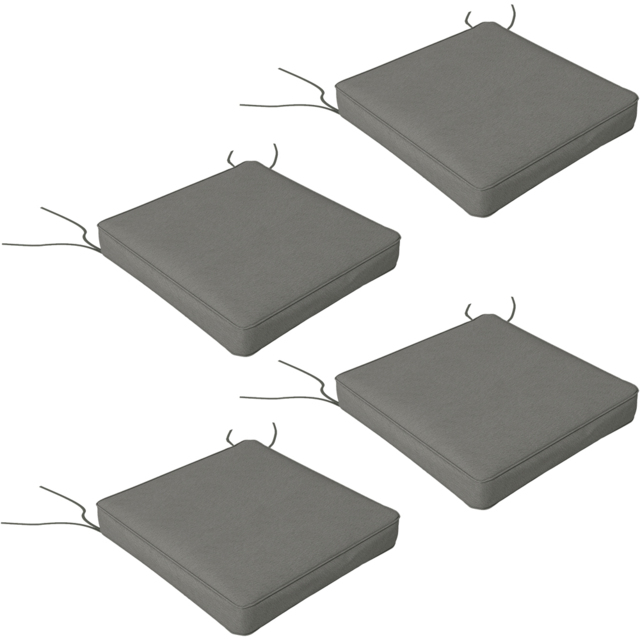 Outsunny Charcoal Grey Seat Replacement Cushion 51 x 51cm 4 Pack - Size: 32 x 19 x 8cm - Wilko - image 1