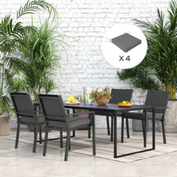 Outsunny Charcoal Grey Seat Replacement Cushion 51 x 51cm 4 Pack - Size: 32 x 19 x 8cm - Wilko - thumbnail 3
