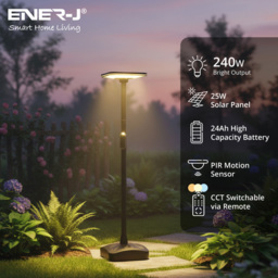 EnerJ PIR Solar Garden Lights with Panel 240W - Size: 9.3 x 44 x 44cm - n/a - Wilko - thumbnail 3