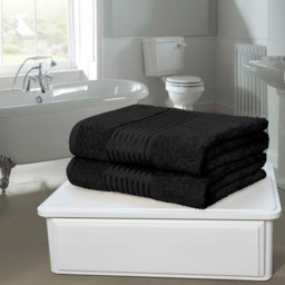 Rapport Home Windsor Black Cotton Face Cloth - Size: 0.1 x 30 x 30cm - Wilko - thumbnail 3