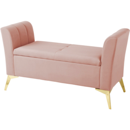 GFW Pettine Blush Pink Ottoman Storage Bench - Size: 45 x 121 x 67cm - Wilko - thumbnail 3