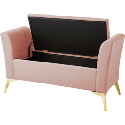 GFW Pettine Blush Pink Ottoman Storage Bench - Size: 45 x 121 x 67cm - Wilko - thumbnail 4