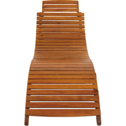 Charles Bentley Acacia Folding Curved Sun Lounger - Size: 1 Seater - Brown - Wilko - thumbnail 4