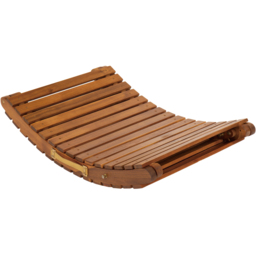 Charles Bentley Acacia Folding Curved Sun Lounger - Size: 1 Seater - Brown - Wilko - thumbnail 6