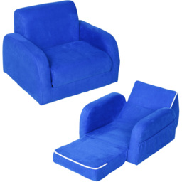 Tommy Toys 2 in 1 Blue Padded Wood Frame Kids Fold Out Armchair - Wilko - thumbnail 3